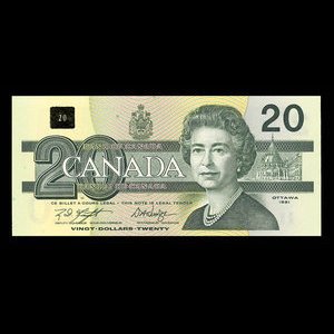 Canada, Banque du Canada, 20 dollars : 1991