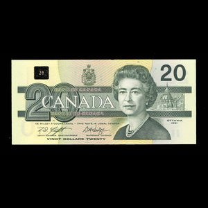 Canada, Banque du Canada, 20 dollars : 1991