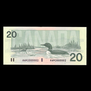 Canada, Banque du Canada, 20 dollars : 1991