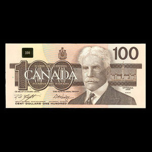 Canada, Banque du Canada, 100 dollars : 1988