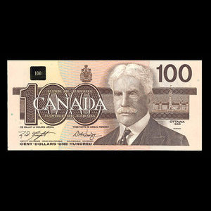 Canada, Banque du Canada, 100 dollars : 1988