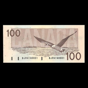 Canada, Banque du Canada, 100 dollars : 1988