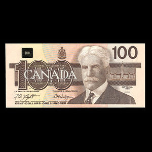 Canada, Banque du Canada, 100 dollars : 1988