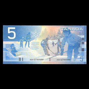 Canada, Banque du Canada, 5 dollars : 2002