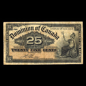 Canada, Dominion du Canada, 25 cents : 2 janvier 1900