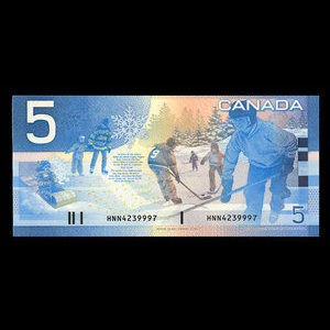 Canada, Banque du Canada, 5 dollars : 2002