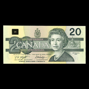 Canada, Banque du Canada, 20 dollars : 1991