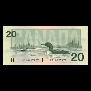 Canada, Banque du Canada, 20 dollars : 1991