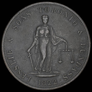 Canada, Lesslie & Sons, 2 pence : 1822