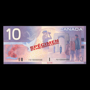 Canada, Banque du Canada, 10 dollars : 2001