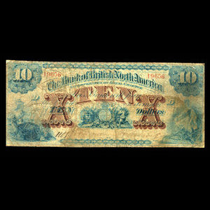 Canada, Bank of British North America, 10 dollars : 3 juillet 1877