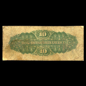 Canada, Bank of British North America, 10 dollars : 3 juillet 1877