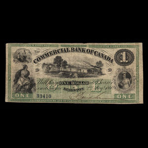 Canada, Commercial Bank of Canada, 1 dollar : 2 janvier 1860