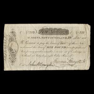 Canada, Shannan, Livingston & Cie., 10 shillings : 22 novembre 1815