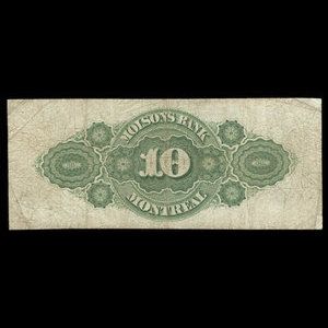 Canada, Molsons Bank, 10 dollars : 2 janvier 1897