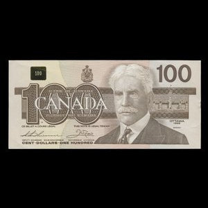 Canada, Banque du Canada, 100 dollars : 1988