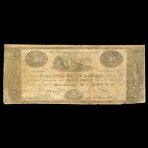 Canada, Bank of Upper Canada (Kingston), 3 dollars : 1 janvier 1820