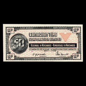 Canada, Canadian Tire Corporation Ltd., 10 cents : 1972