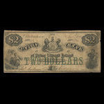 Canada, Union Bank of Prince Edward Island, 2 dollars : 1 juin 1864