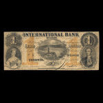 Canada, International Bank of Canada, 1 dollar : 15 septembre 1858