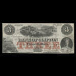 Canada, Bank of Clifton, 3 dollars : 1 octobre 1859