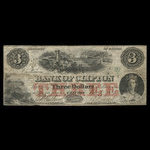 Canada, Bank of Clifton, 3 dollars : 1 novembre 1859