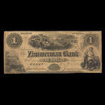 Canada, Zimmerman Bank, 1 dollar : 2 novembre 1854