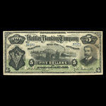 Canada, Halifax Banking Company, 5 dollars : 2 juillet 1896