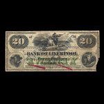 Canada, Bank of Liverpool, 20 dollars : 1 novembre 1871