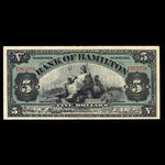 Canada, Bank of Hamilton, 5 dollars : 1 juin 1914