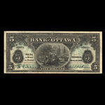 Canada, Bank of Ottawa (The), 5 dollars : 1 juin 1912