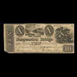 Canada, Niagara Suspension Bridge Bank, 10 dollars : 4 janvier 1841