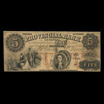 Canada, Provincial Bank of Canada (Stanstead), 5 dollars : 1 avril 1856