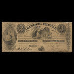 Canada, Banque du Peuple (People's Bank), 2 dollars : 1 mars 1845