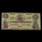 Canada, La Banque Nationale, 1 dollar : 25 mai 1860