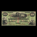 Canada, La Banque Nationale, 10 dollars : 28 avril 1860