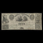 Canada, Banque Canadienne, 2 dollars : 23 août 1836