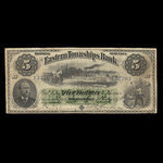 Canada, Eastern Townships Bank, 5 dollars : 1 juillet 1879