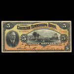 Canada, Eastern Townships Bank, 5 dollars : 2 janvier 1906