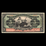 Barbade, Canadian Bank of Commerce, 5 dollars : 2 janvier 1922