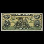 Canada, Molsons Bank, 10 dollars : 2 octobre 1905