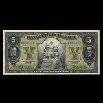 Canada, Banque d'Hochelaga, 5 dollars : 2 janvier 1917