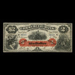 Canada, Commercial Bank of Newfoundland, 2 dollars : 3 janvier 1888