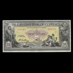 Canada, Canadian Bank of Commerce, 20 dollars : 2 janvier 1917