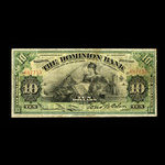 Canada, Dominion Bank, 10 dollars : 3 janvier 1910