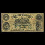 Canada, Bank of Toronto (The), 5 dollars : 1 juillet 1890