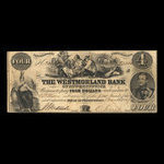 Canada, Westmorland Bank of New Brunswick, 4 dollars : 1 novembre 1859