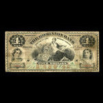 Canada, Dominion Bank, 4 dollars : 1 janvier 1876