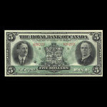 Canada, Banque Royale du Canada, 5 dollars : 3 janvier 1927