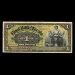 Jamaïque, Banque Royale du Canada, 1 livre(anglaise) : 2 janvier 1911